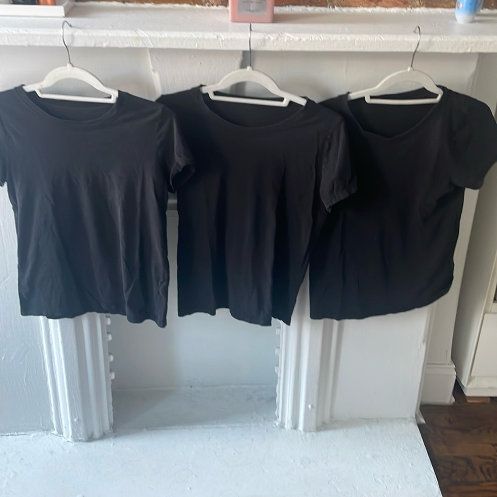 3 J crew black t shirts vintage sz small